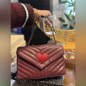 Chic Maroon Quilted Shoulder Bag
